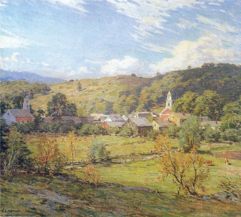 Metcalf, Willard Leroy The Village- September Morning Germany oil painting art